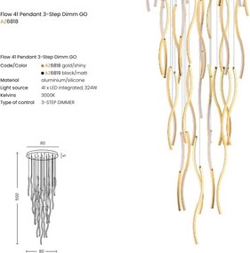 Lustra LED casa scarii FLOW 41 3-STEP DIMM