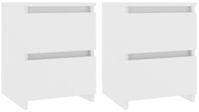 Noptiera, 2 buc., alb, 30 x 30 x 40 cm, PAL