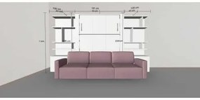 Set pat rabatabil dublu (150X200), 2 biblioteci 100 cm si canapea 3 locuri - NOVA BOOKCASES &amp; Triple SOFA SET
