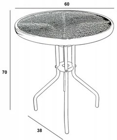 Set mobilier de grădină Nina, 3 piese,