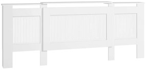 HOMCOM Acoperire radiator, design cu lamele, lungime ajustabilă 125-201 cm, MDF, Alb | Aosom Romania