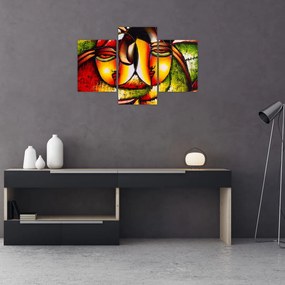 Tablou - Pictură în ulei, chipuri abstracte (90x60 cm)