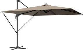 Outsunny Umbrelă de Grădină Offset cu Manivelă 3x3m Inclinabilă, Rotativă 360°, cu Bază în Cruce și Husă, din Aluminiu, pentru Terasă Piscină, UV30+, Bej | Aosom Romania