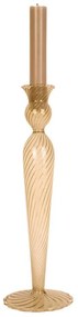 Sfeșnic din sticlă PT LIVING Swirl, înălțime 26,5 cm, maro deschis