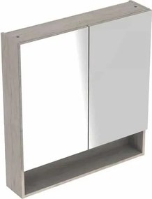 Dulap cu oglinda suspendat Geberit Selnova Square nuc deschis 2 usi 59 cm
