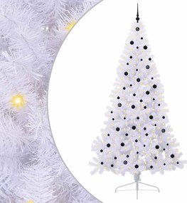 vidaXL Brad de Crăciun artificial cu 300 LED Alb 240 cm PVC și Oțel