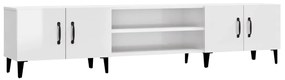 816266 vidaXL Comodă TV, alb extralucios, 180x31,5x40 cm, lemn prelucrat