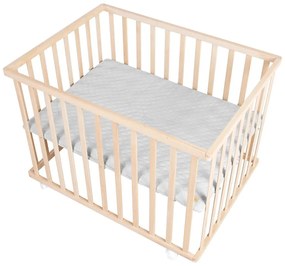 Țarc pentru copii gri din lemn masiv de fag 75x100 cm Roba style – Roba