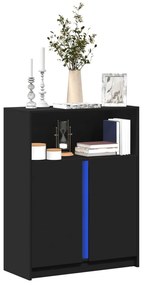 vidaXL Dulap cu LED, negru, 77x34x100 cm, lemn prelucrat
