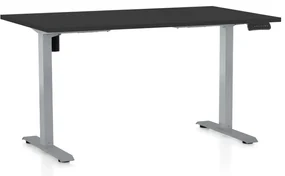 Masa inaltime reglabila OfficeTech B, 120 x 80 cm, bază gri, negru