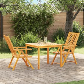 vidaXL Set de masă pentru grădină 3 pcs Maro 90 x 90 x 74 cm