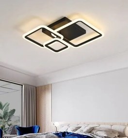 Lustra LED G3816 BK – 88W, cu telecomanda, 3 temperaturi de culoare