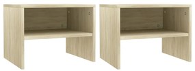 vidaXL Noptiere, 2 buc., stejar sonoma, 40x30x30 cm, lemn prelucrat