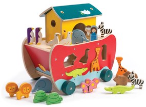 Arca lui Noe - Sortarea animalelor - Noah's Shape Sorter Ark - 23 de piese - Tender Leaf Toys