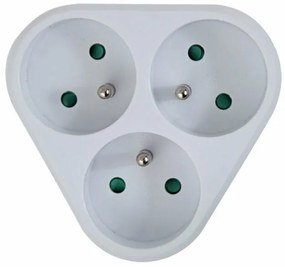 Adaptor triplu stecher Esperanza ELK303W forma rotund Alb