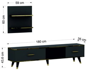 Mobilier living Mevala 2 (antracit) . 1095634