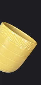 Ghiveci Flori Ocru Linii HOME (Diamentru 13 cm Inaltime 13 cm) masca ceramica