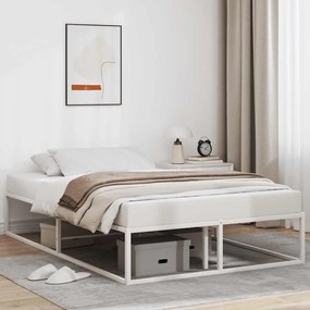 vidaXL Cadru pat fără saltea alb 120x200 cm metal