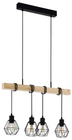Eglo 44075 - Lustră suspendată pe cablu TOWNSHEND 4xE27/60W/230V