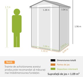 Outsunny Depozit din Rășină Compozită pentru Grădină, Spațios și Rezistent, Gri Închis | Aosom Romania