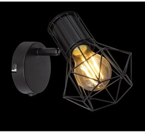 Aplica de perete design industrial PRISKA negru