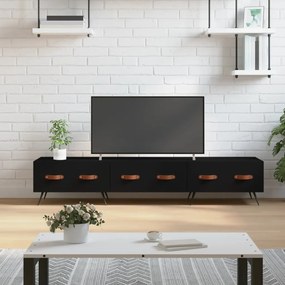 829125 vidaXL Dulap TV, negru, 150x36x30 cm, lemn prelucrat