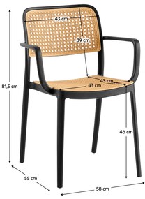 Scaun, stivuibil, negru   bej, RAVID TIP 2