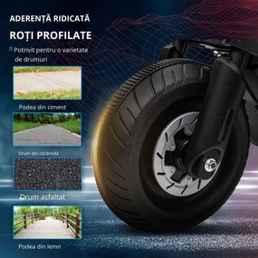 HOMCOM Motocicletă Electrică pentru Copii 3-5 Ani cu Roți de Antrenament, Baterie Reîncărcabilă, Design Sportiv, Negru | Aosom Romania