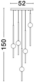Lustra dimabila cu 5 pendule LED design modern ACROBAT