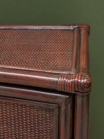 Bufet portocaliu inchis din rattan, cu 2 uși, "Pigmento"