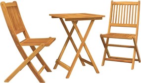 vidaXL Set Bistro de Grădină 3 pcs Maro Lemn Solid de Acacia