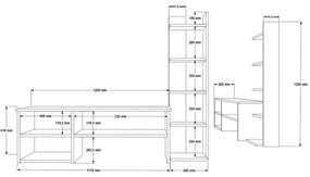 Set mobilier living Perla, Pako World, Alb, 120x29x41 cm