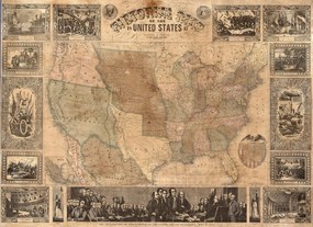 Tapet Pictorial Map of the U.S., Rebel Walls