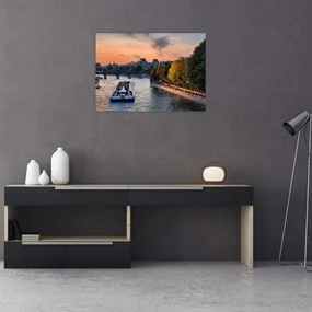 Tablou - gondole italiene (70x50 cm), în 40 de alte dimensiuni noi