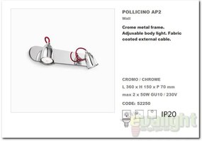 Aplica de perete,Plafonier reglabil POLLICINO AP2 052250