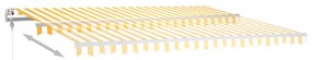 Copertina retractabila manual cu LED, galben  alb, 400x300 cm Galben si alb, 400 x 300 cm