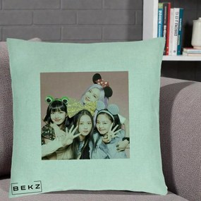 Perna Personalizata K-pop BLACKPINK Accesorii Haioase, 40x40 cm, Verde Menta, Husa Detasabila, Perna Inclusa, BEKZ®