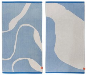 Prosoape albe/albastre 2 buc. din bumbac organic 50x90 cm Nova Arte – Mette Ditmer Denmark