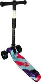 Trotineta copii cu roti luminoase din silicon NOVOKIDS™ Mini Scooter 8150, Cu melodii si lumini, 3 roti, Pliabila, Maner reglabil pe inaltime, Maxim