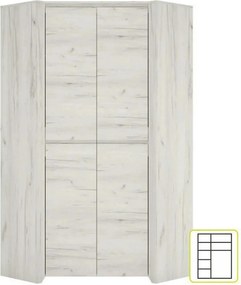 Dulap ANGEL tip 21, alb craft, PAL melaminat, cu 2 usi, 96x96x191 cm