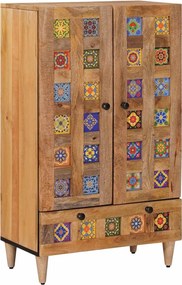 vidaXL Bufet cu sertar natural 60 x 33,5 x 100 cm Lemn de mango solid