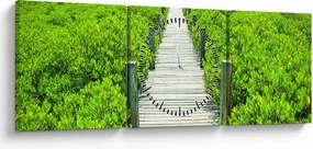 Tablou - poteca din lemn (cu ceas) (90x30 cm)