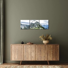 Tablou - Crestele munților (cu ceas) (90x30 cm)