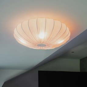 Plafoniera de design albă din mătase 60 cm cu 5 lumini - Plu