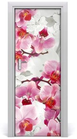 Autocolante pentru usi Furnir de perete autocolant UȘĂ roz orhidee