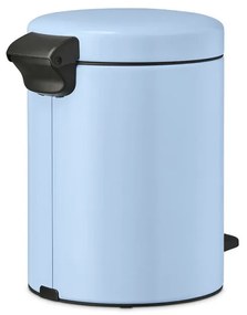 Cos de gunoi cu pedala Brabantia NewIcon 1005528, 5 l, Inchidere lina, Baza antiderapanta, Albastru deschis