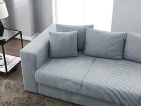 Canapea extensibilă dumonde cu ladă de depozitare si sezut confortabil din spuma high-density, Gloria Zoom Grey 240x100 cm