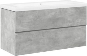 vidaXL Set mobilier de baie, 2 piese, gri beton, lemn compozit