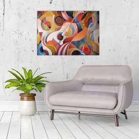Tablou pe sticlă - Abstract muzical (70x50 cm)