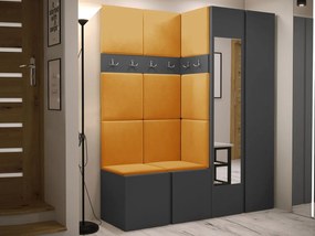 Mobilier hol Tovenaz XII (grafit + Galben) (cu oglindă). 1104832
